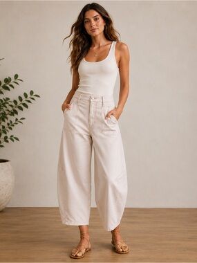 Pilcro by Anthropologie Blush Pink Barrel Leg Pants Size 25